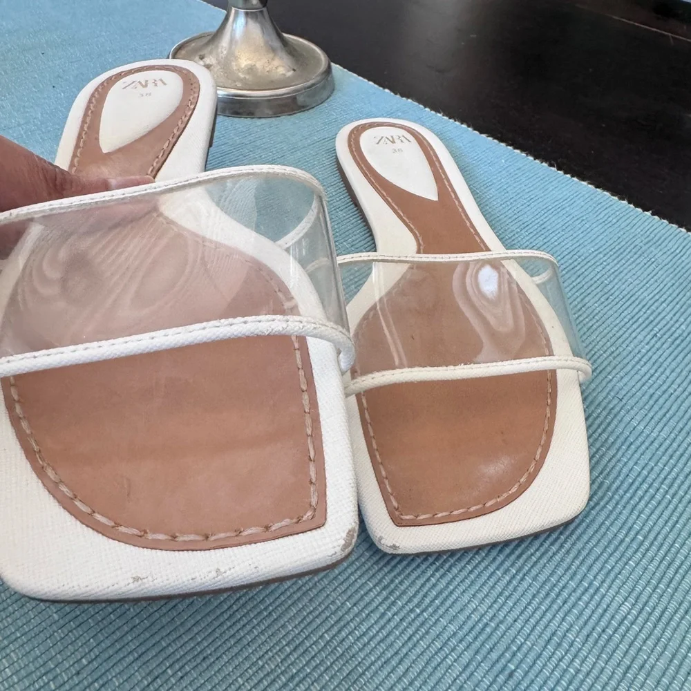 Zara Vinyl Slide Sandals Size 38 - Picture 2 of 7